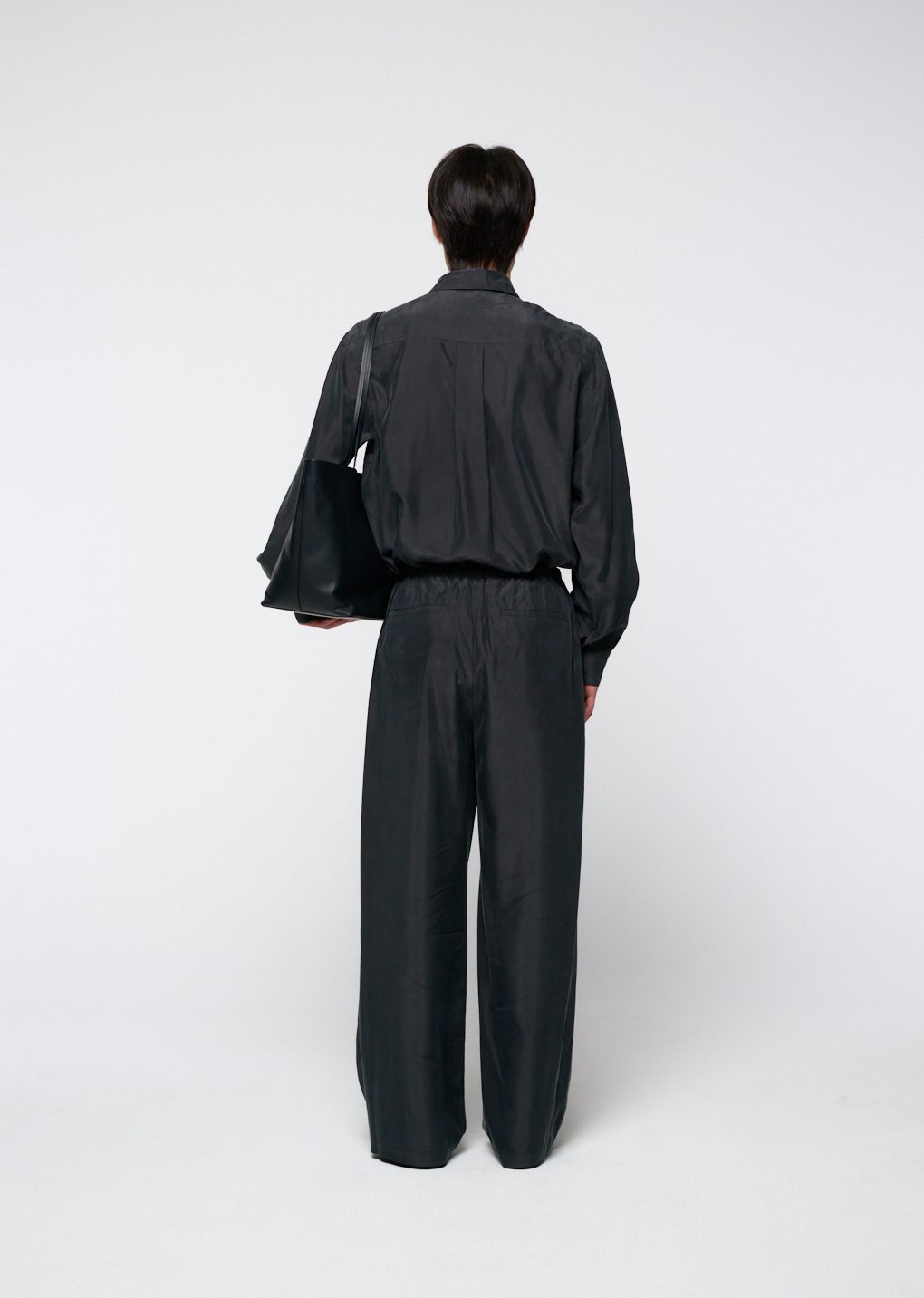 cupro shirt, charcoal