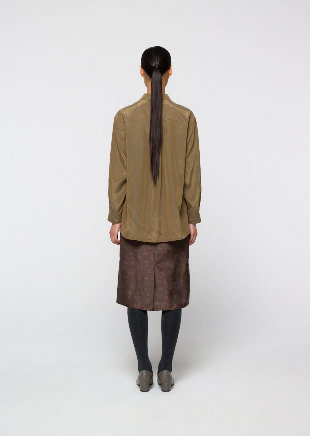 cupro shirt, khaki