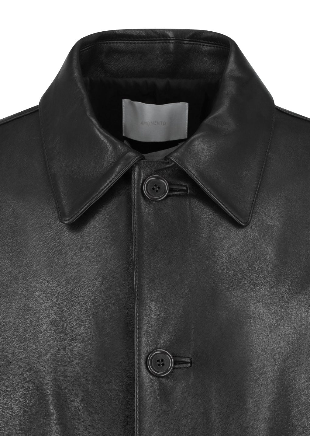 lambskin mid jacket, black