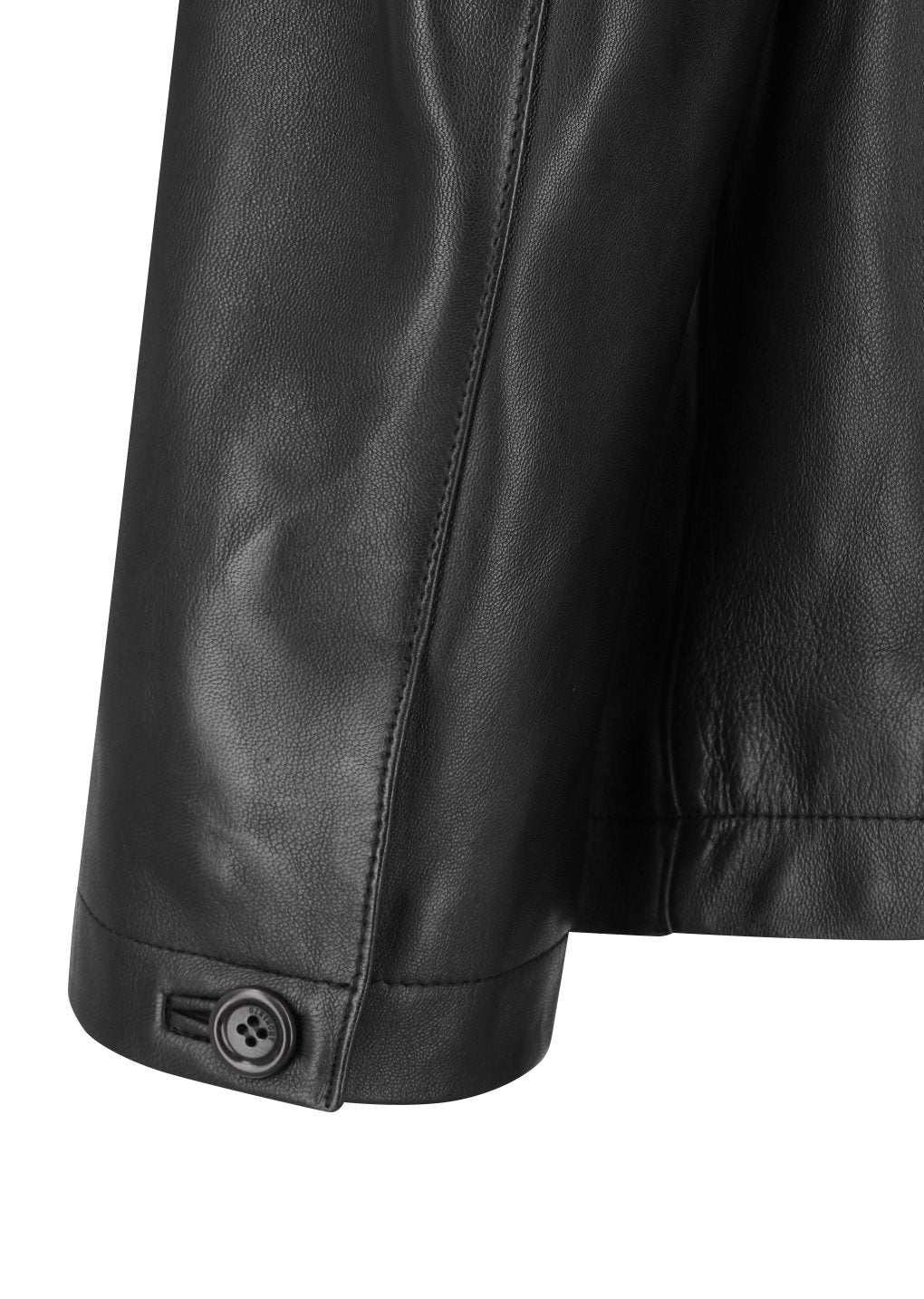 lambskin mid jacket, black