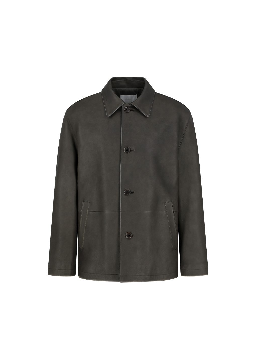 lambskin mid jacket, brown