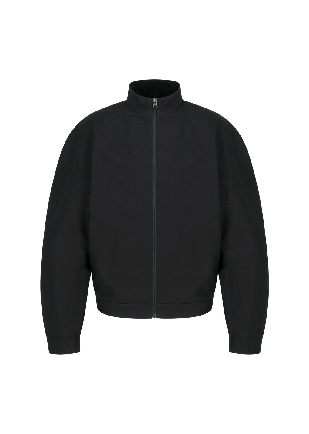 cotton curved jumper, black