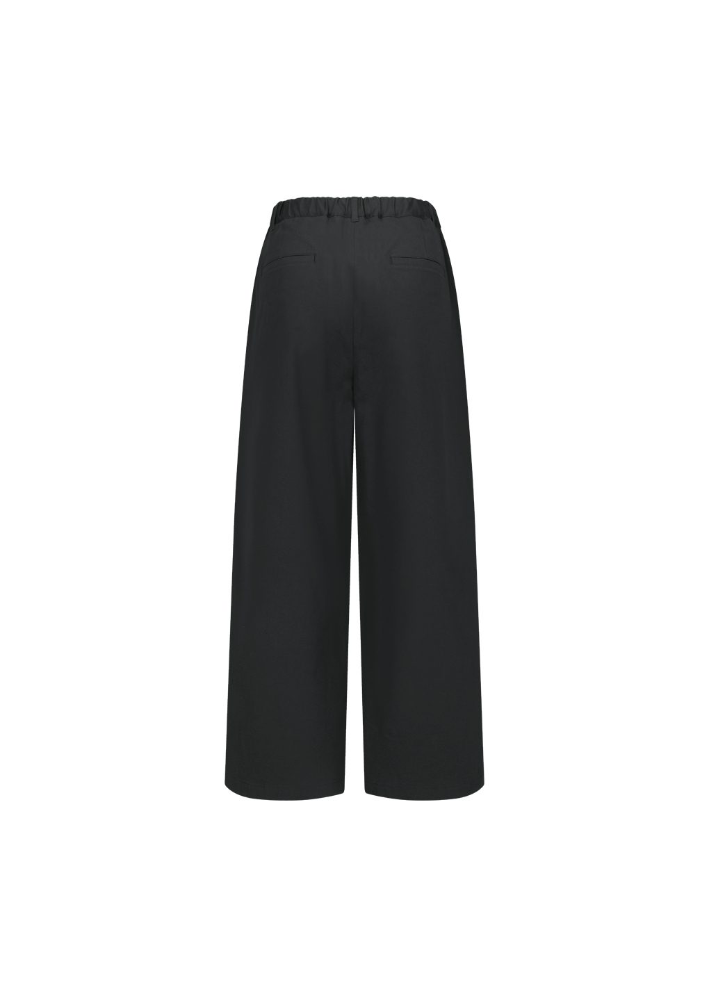 men's two tuck wide banding pants, black