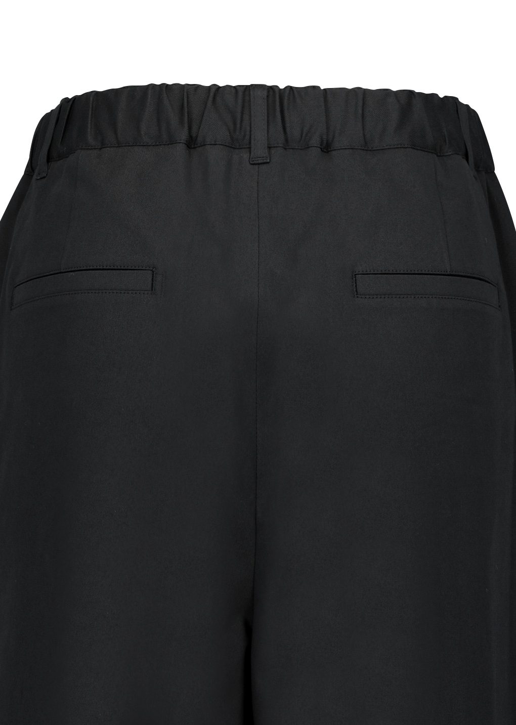 men's two tuck wide banding pants, black
