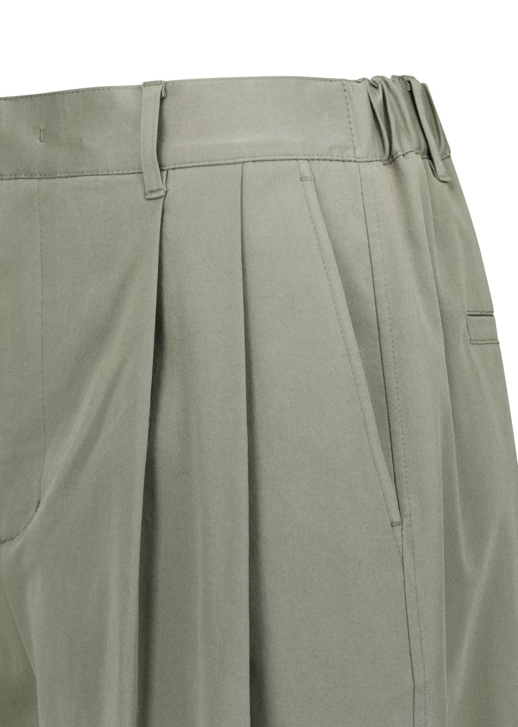 men's two tuck wide banding pants, khaki