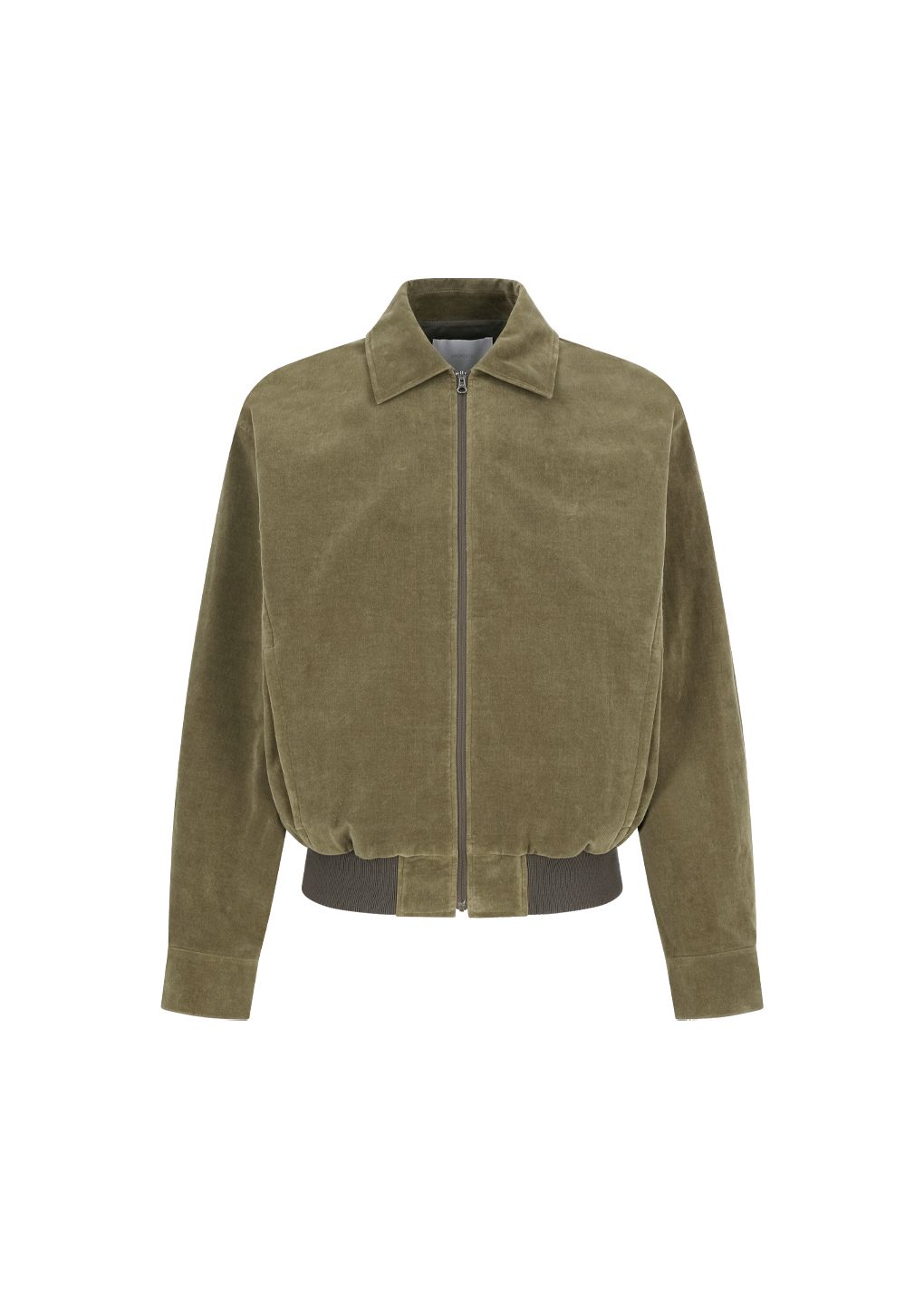 velvet zip up jumper, khaki