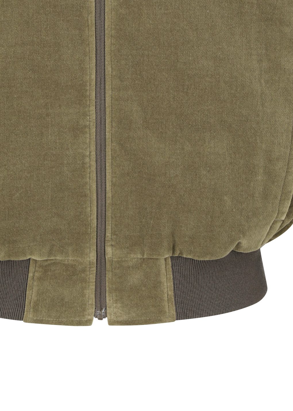velvet zip up jumper, khaki