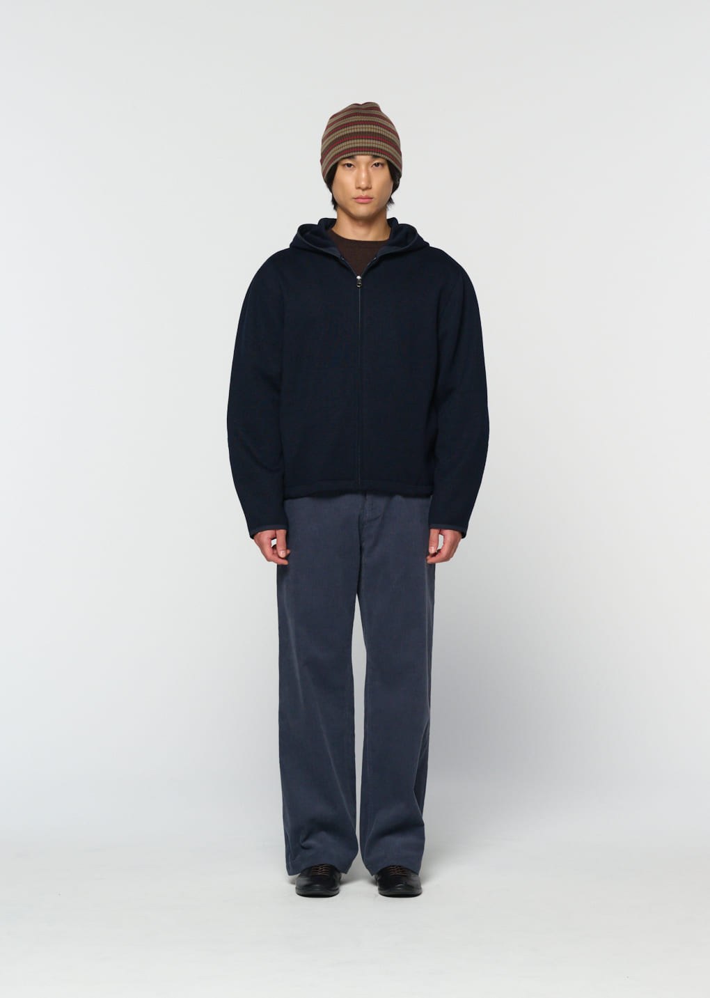 corduroy straight pants, blue