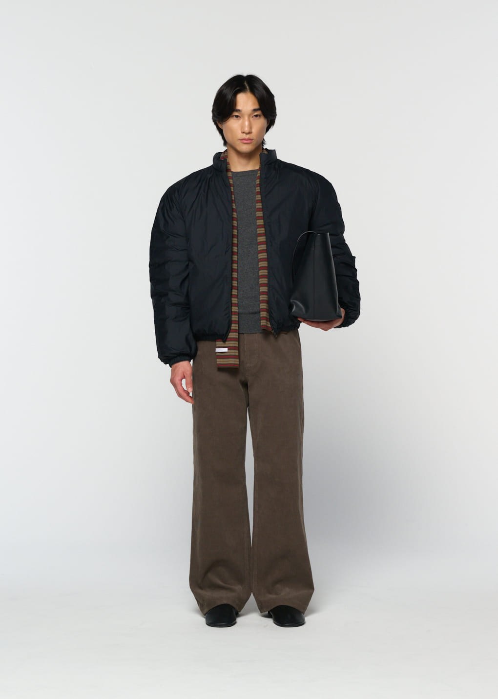 corduroy straight pants, khaki