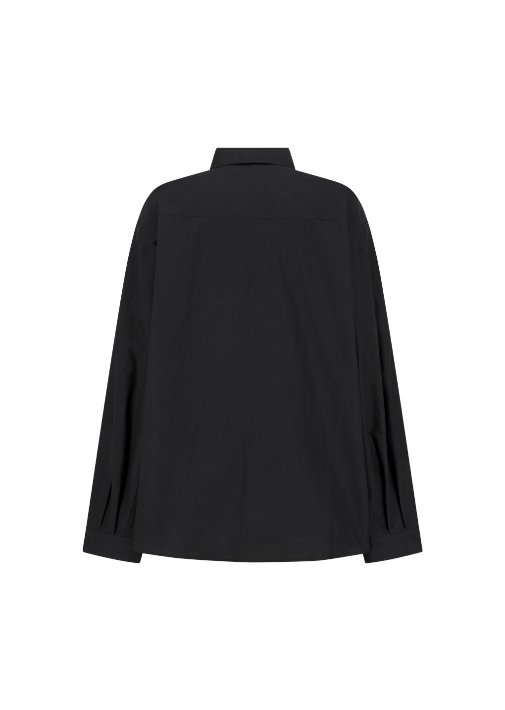 neck shirring shirt, black