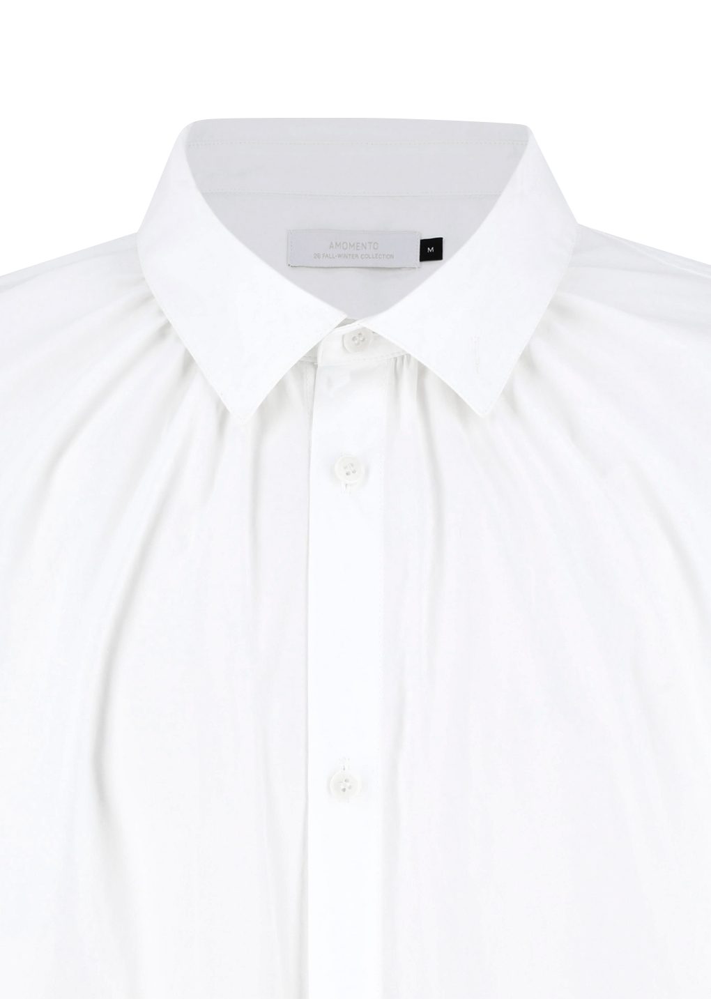 neck shirring shirt, white