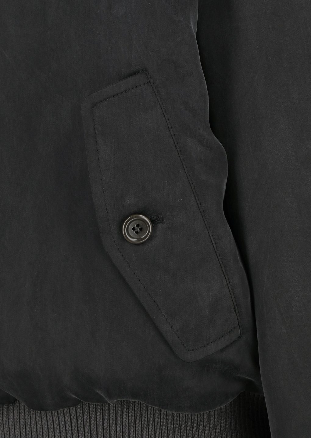 ribbed silky blouson, black