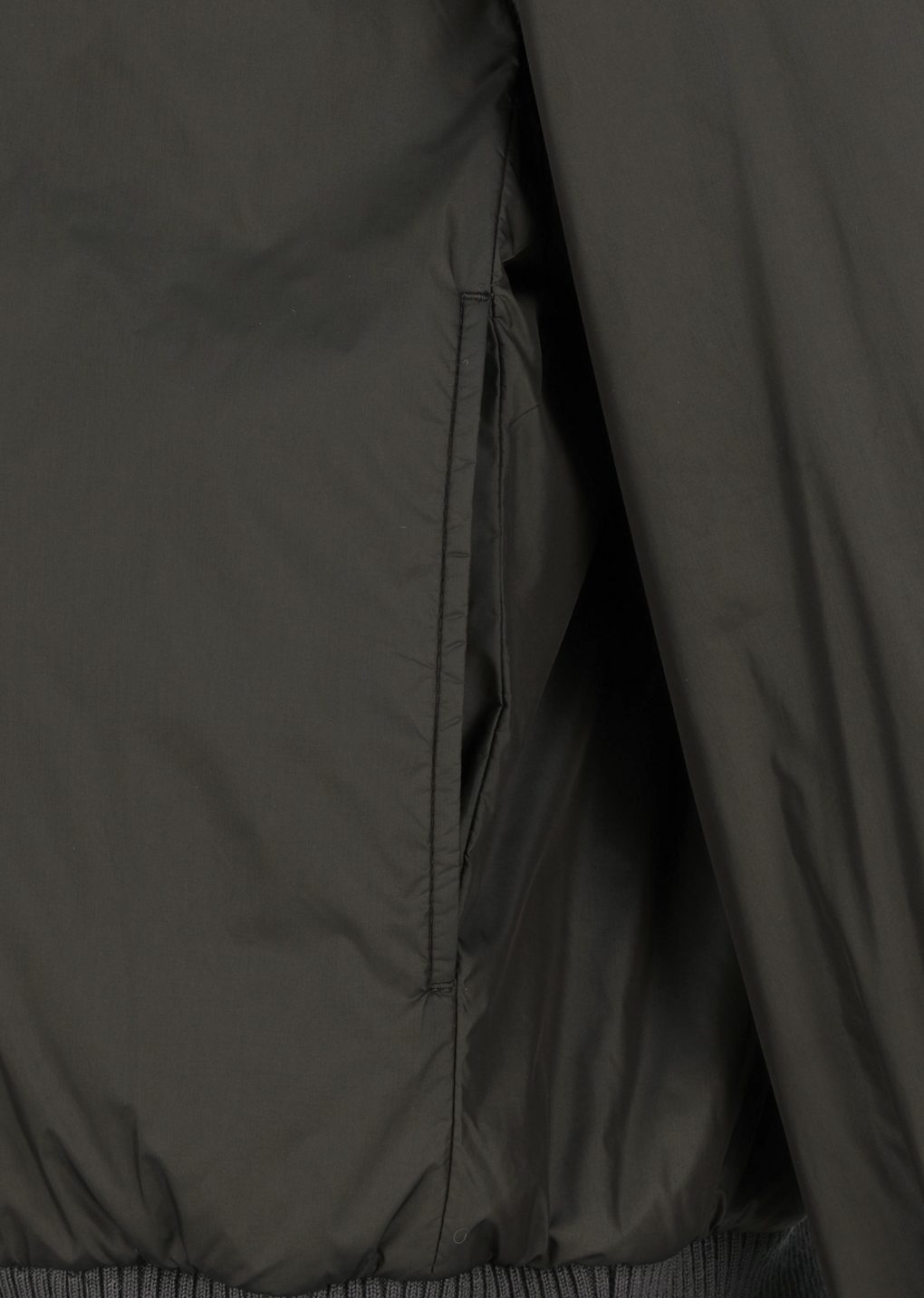 ribbed silky blouson, black