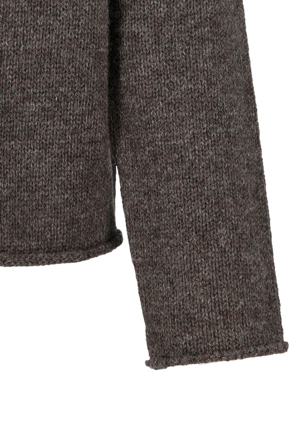 shetland wool rollneck sweater, brown