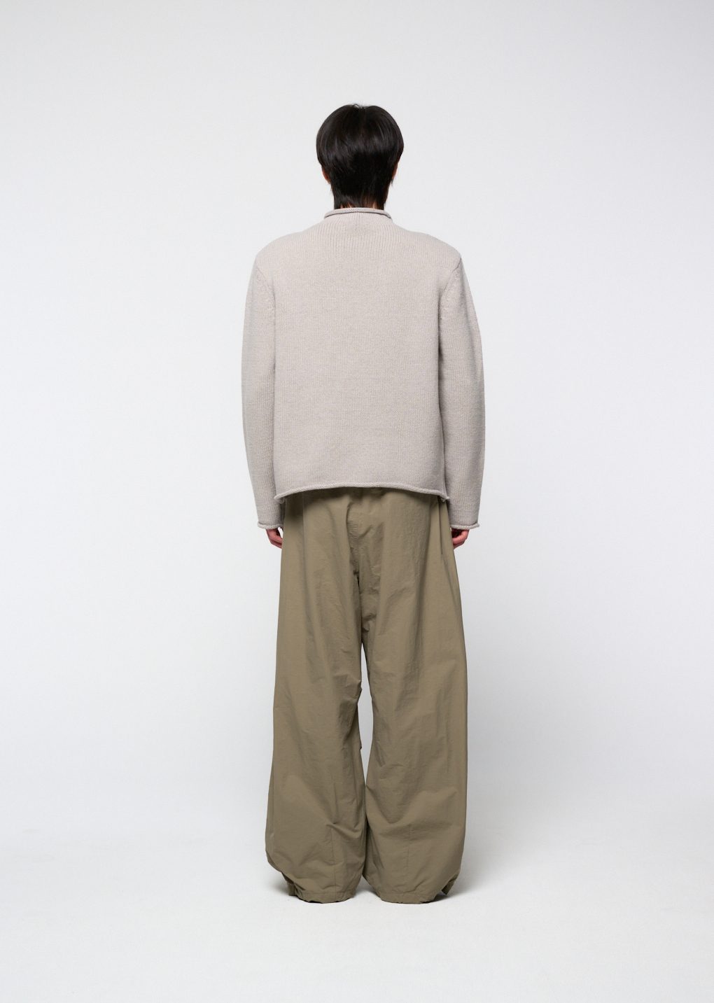 shetland wool rollneck sweater, grey