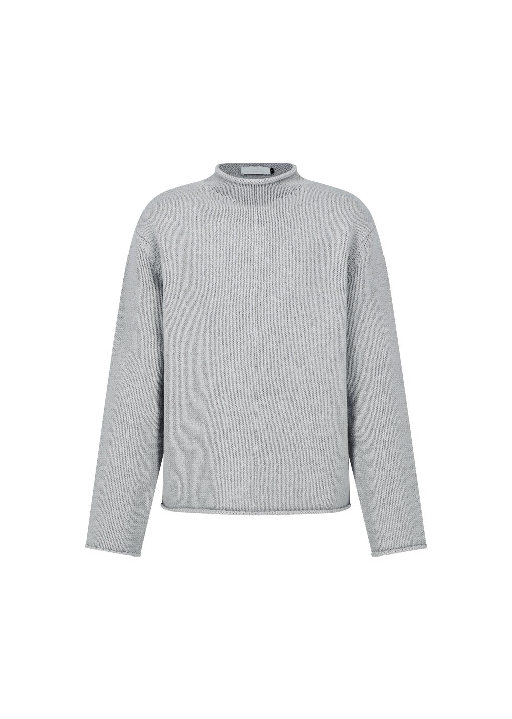 shetland wool rollneck sweater, grey