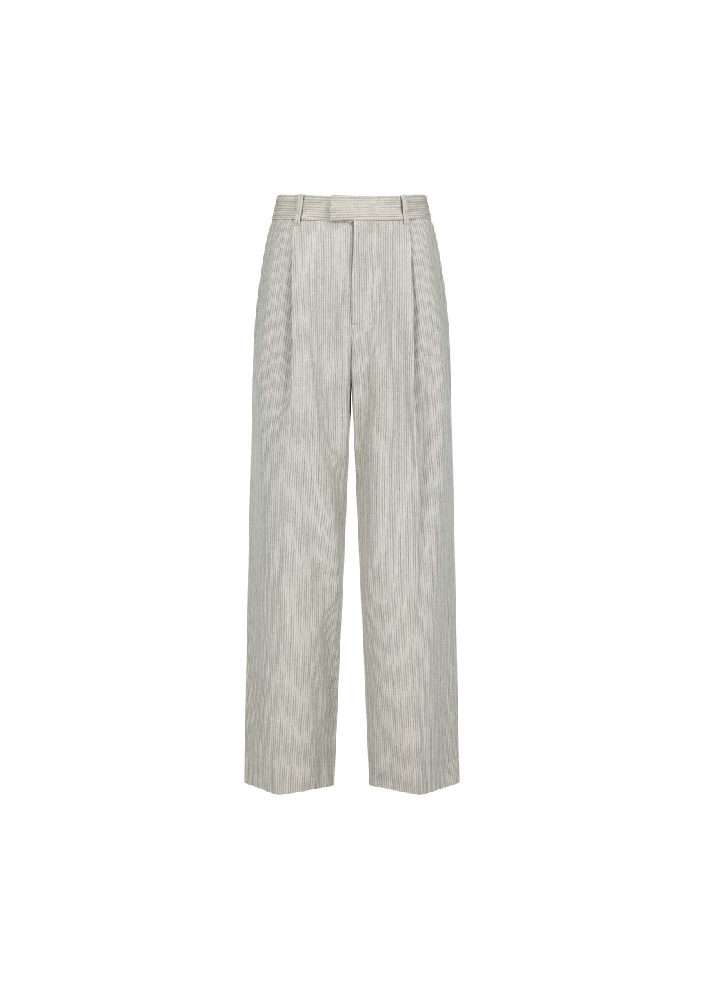 stripe wool straight pants, beige