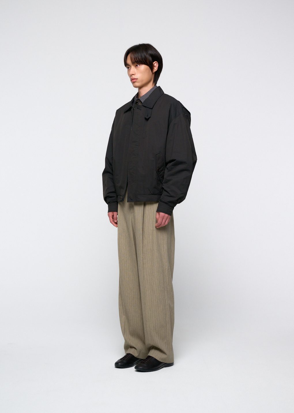 padded cotton nylon jumper, black