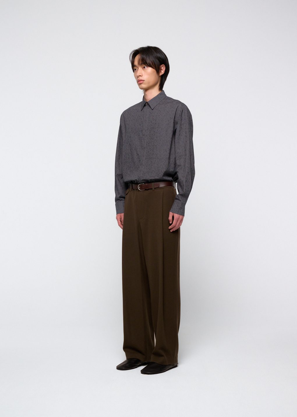 tapered wool pants, brown