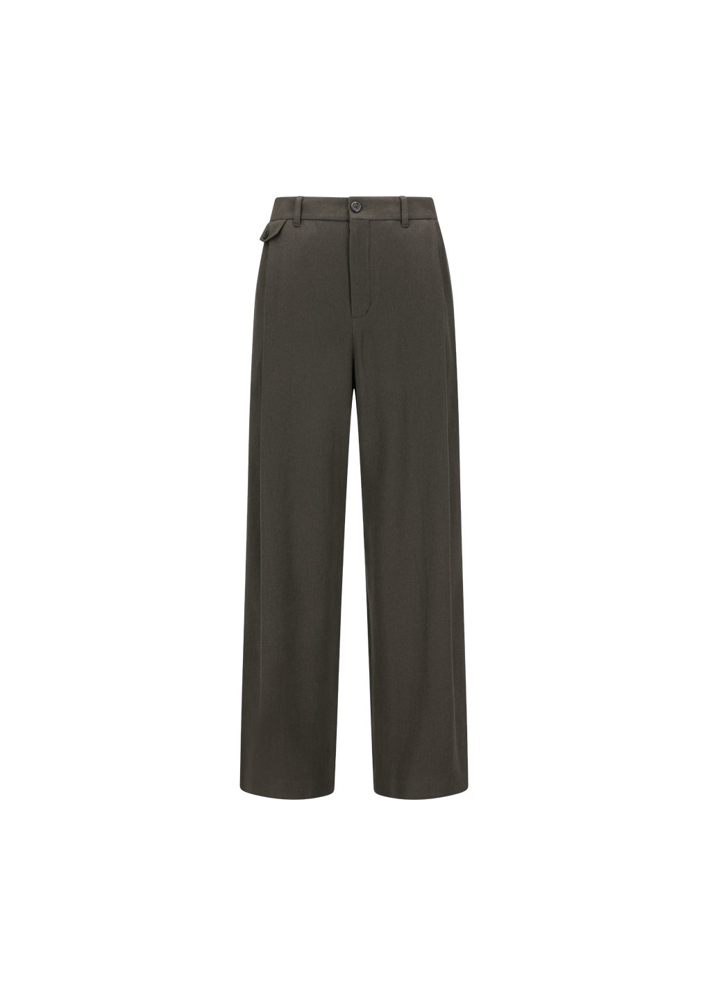 tapered wool pants, brown