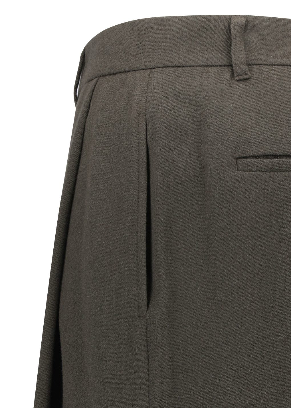 tapered wool pants, brown