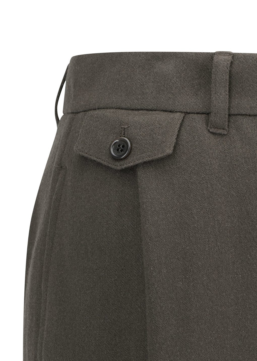 tapered wool pants, brown