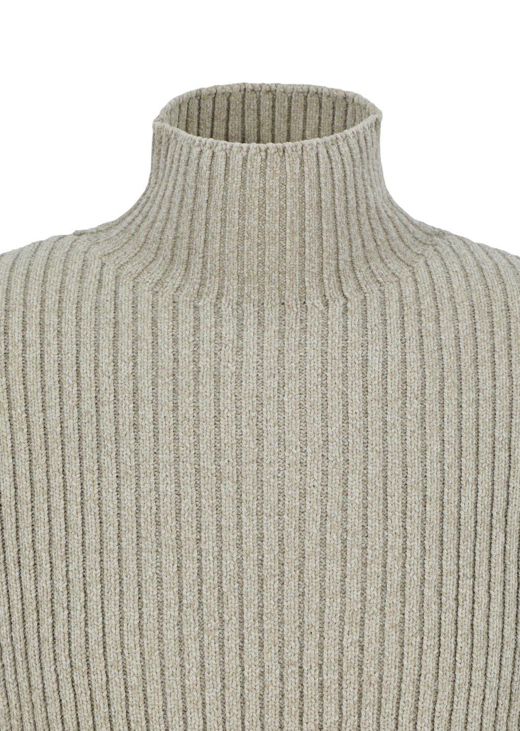 ribbed velvet knit top, beige