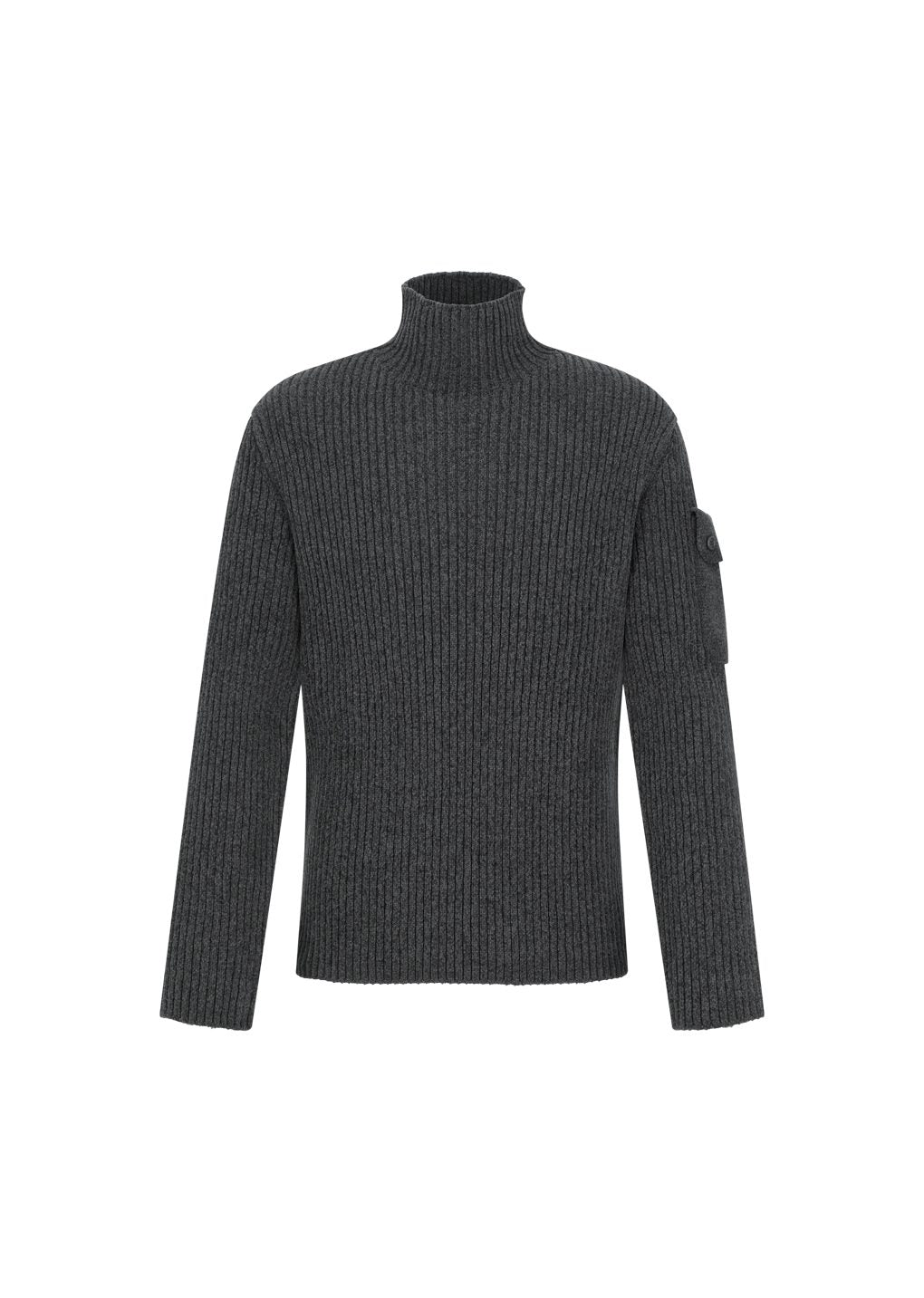 ribbed velvet knit top, charcoal