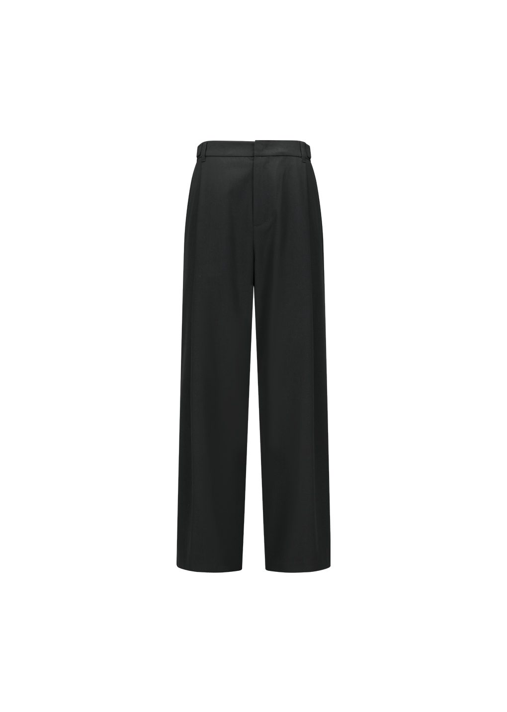 wool banding pants, black