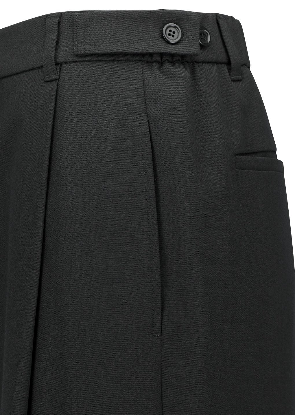 wool banding pants, black