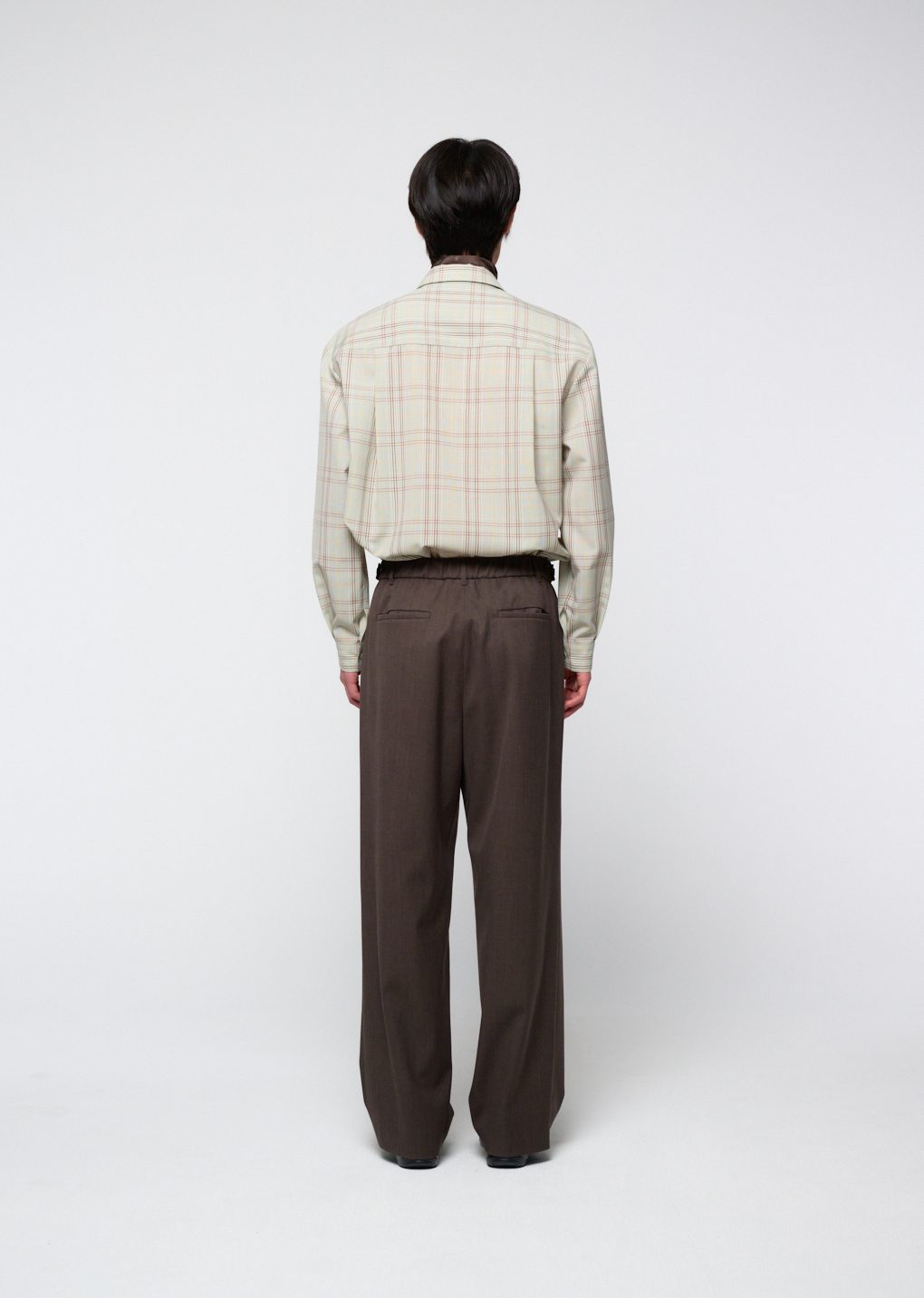 wool banding pants, brown