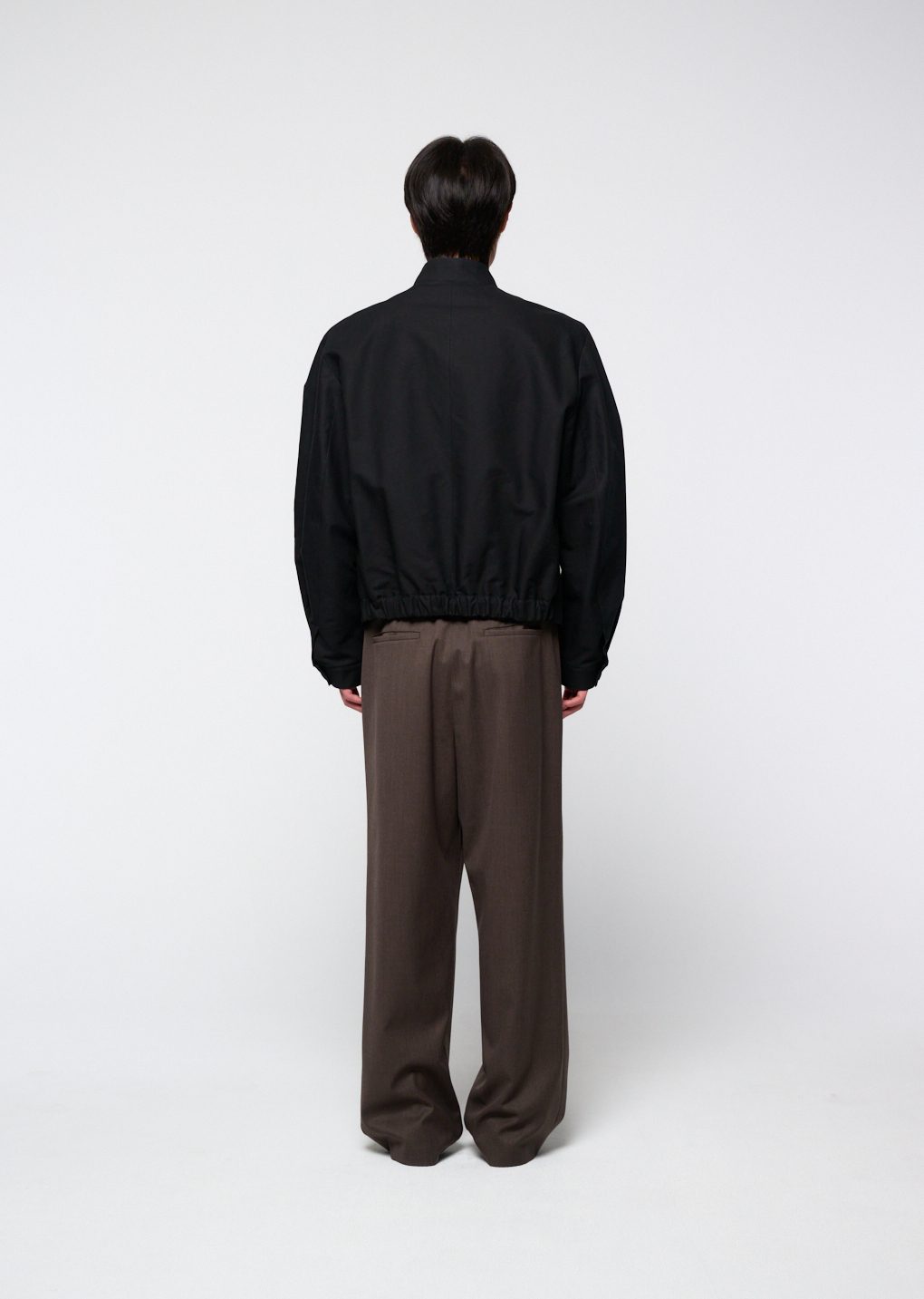 wool banding pants, brown