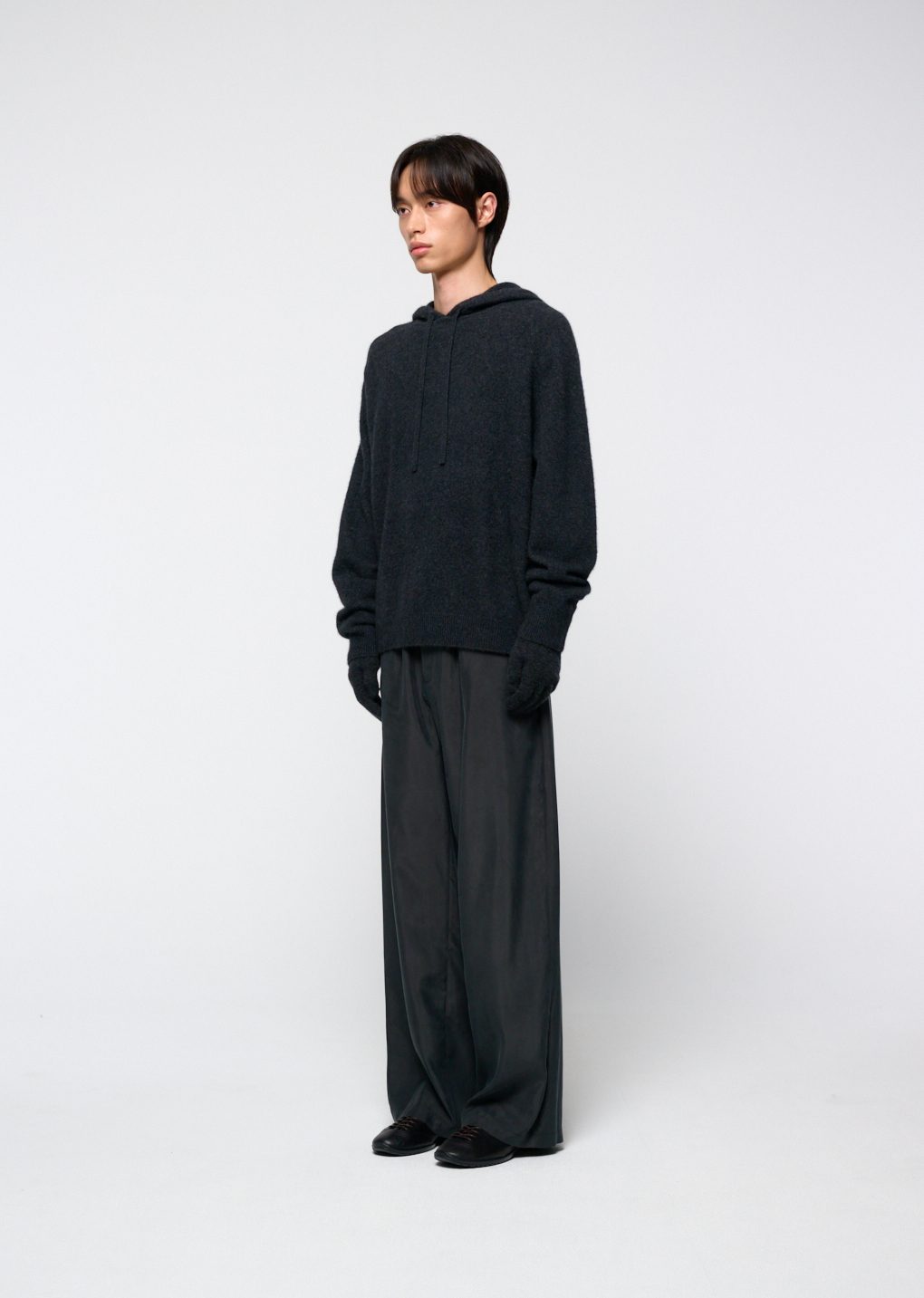 cupro banding pants, charcoal