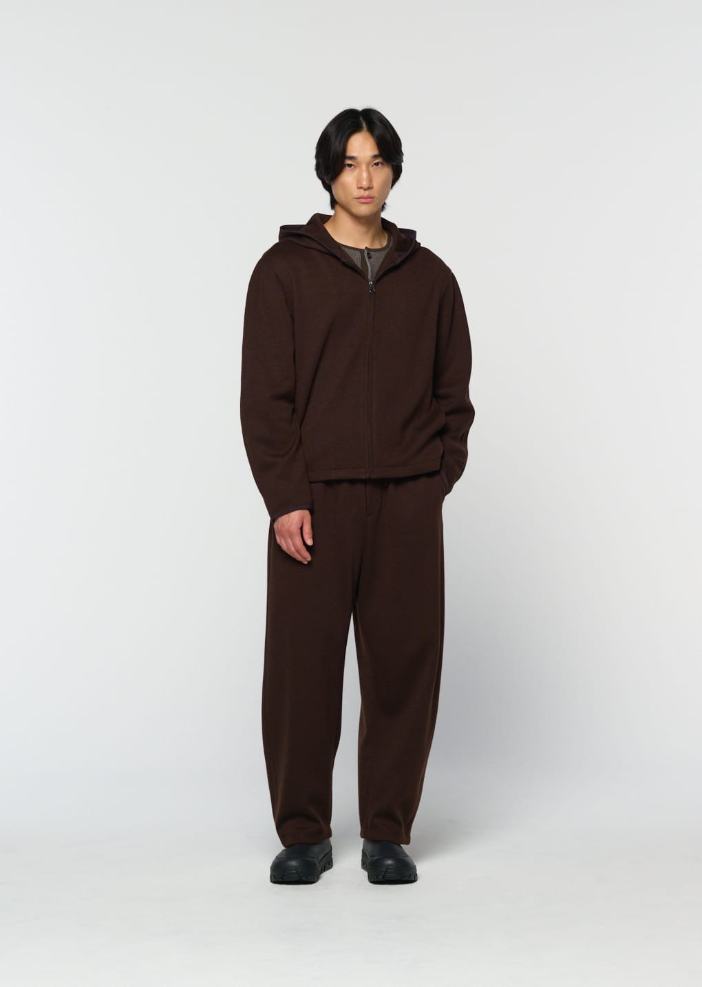 easy wool pants, brown