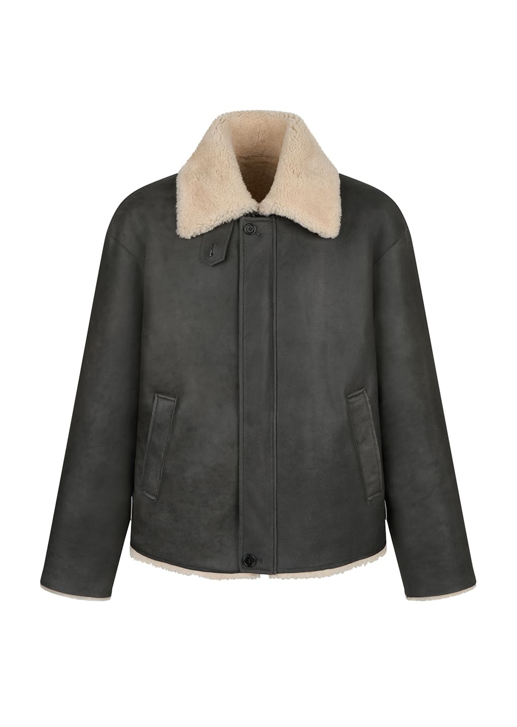 lambskin shearling jumper, khaki