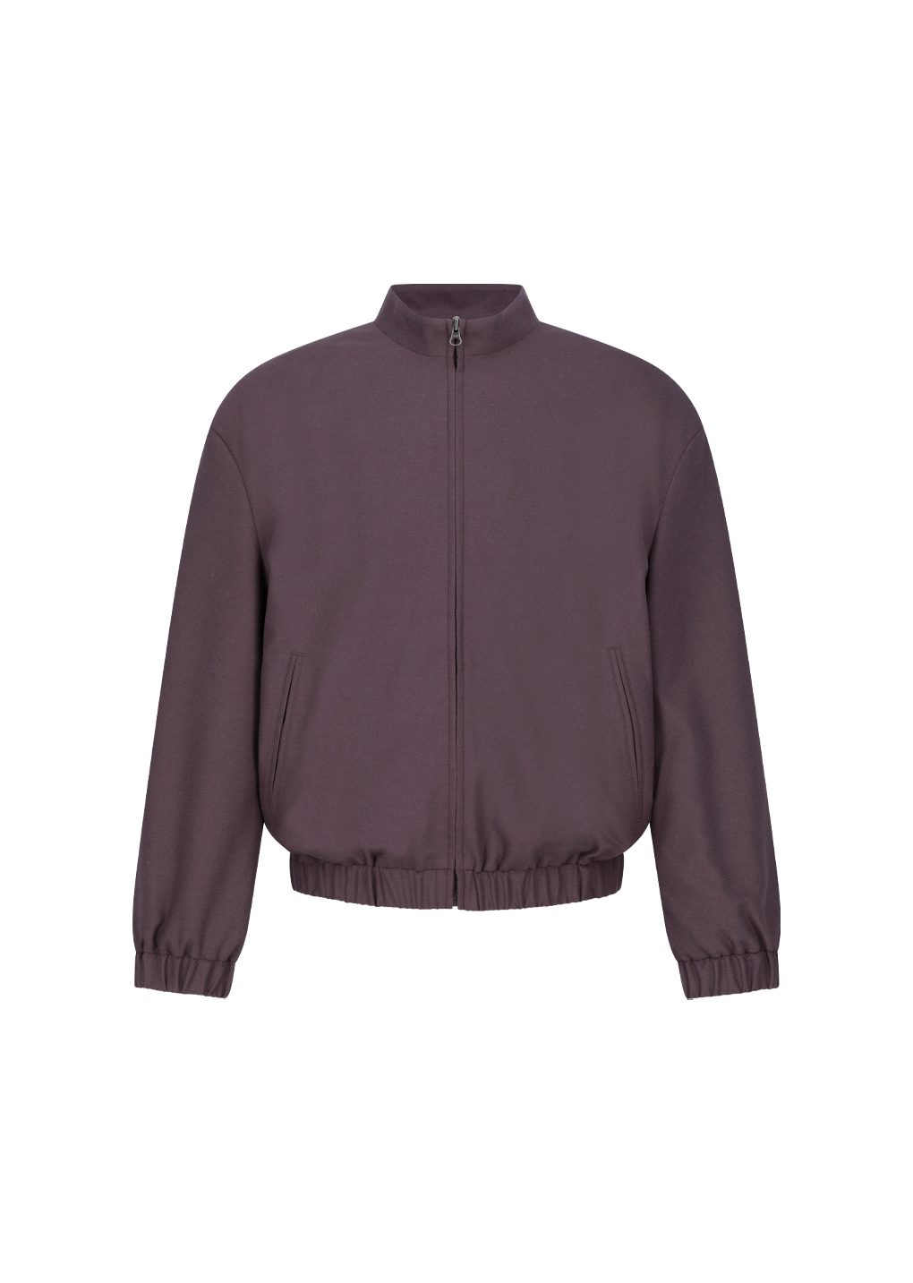 wool banding blouson, burgundy