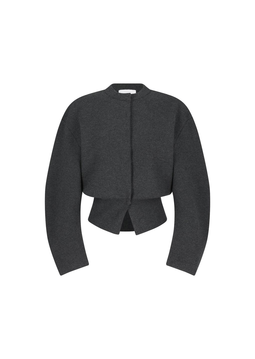 rounded sleeve cardigan, charcoal