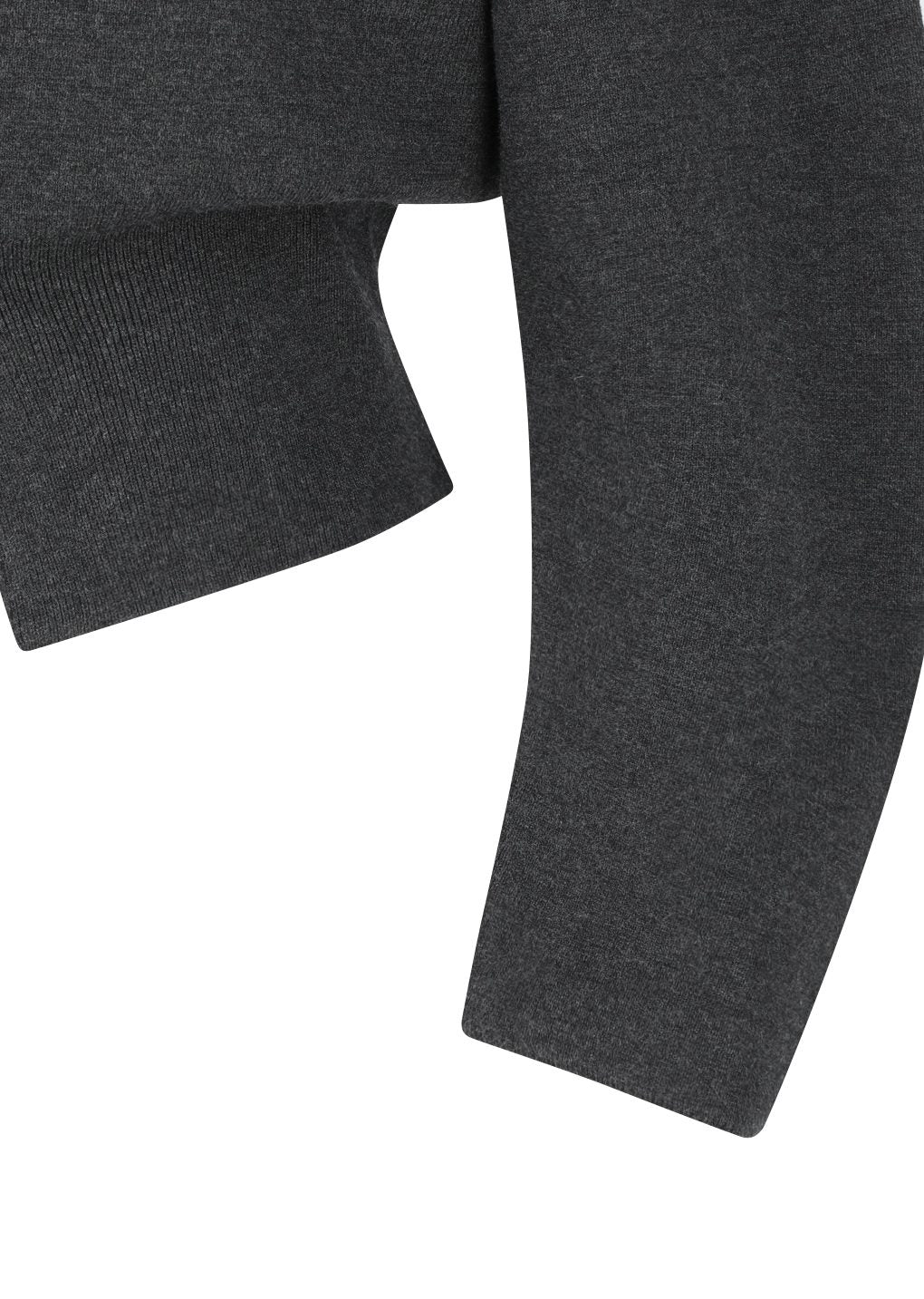 rounded sleeve cardigan, charcoal