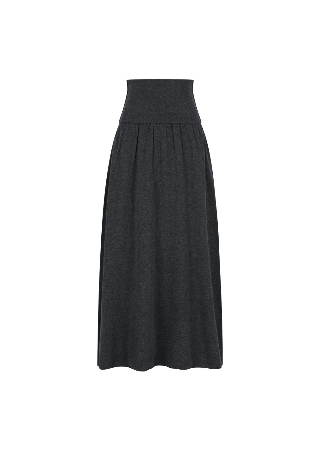 ribbed shirring knit maxi dress, charcoal