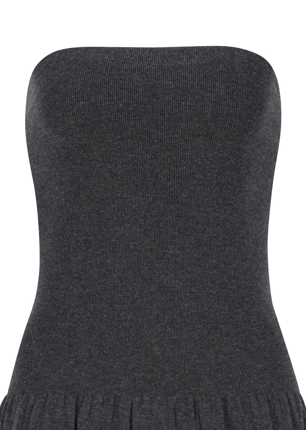 ribbed shirring knit maxi dress, charcoal