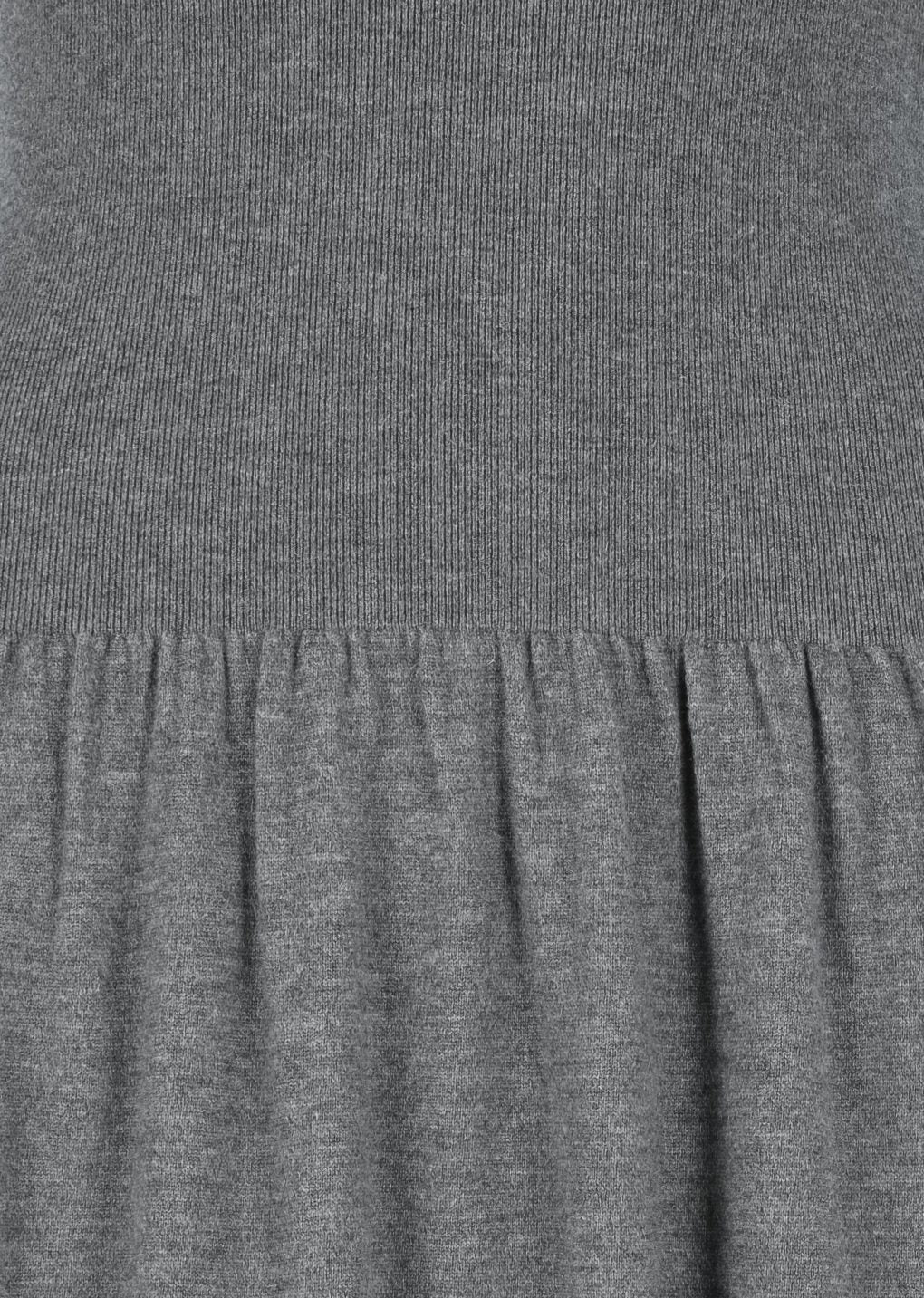 ribbed shirring knit maxi dress, grey