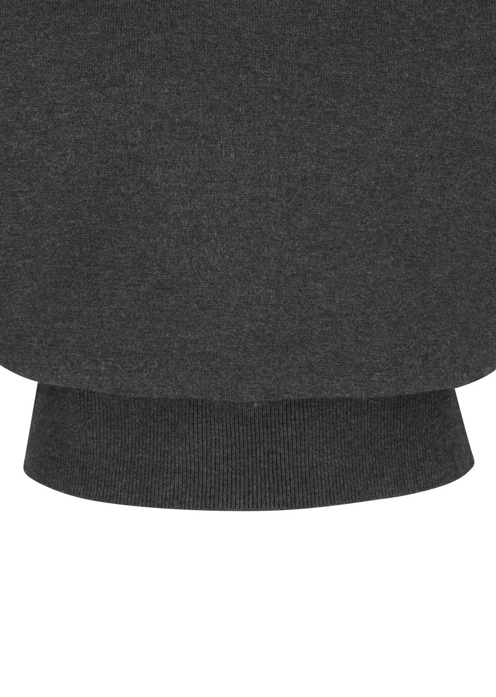 rounded half knit top, charcoal