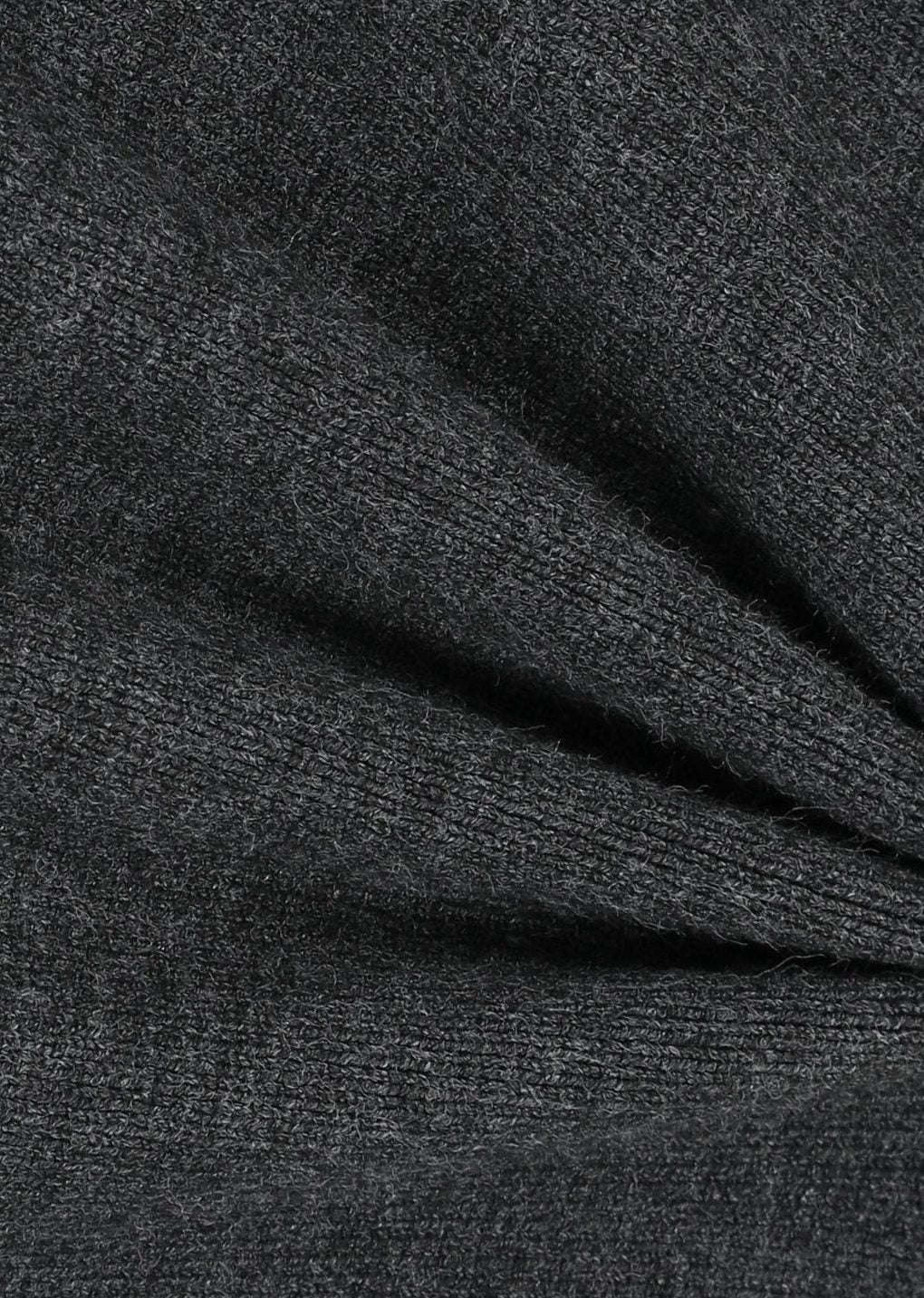 rounded half knit top, charcoal