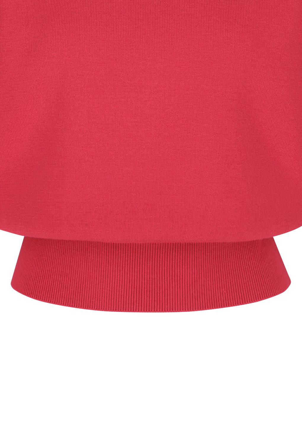 rounded half knit top, red