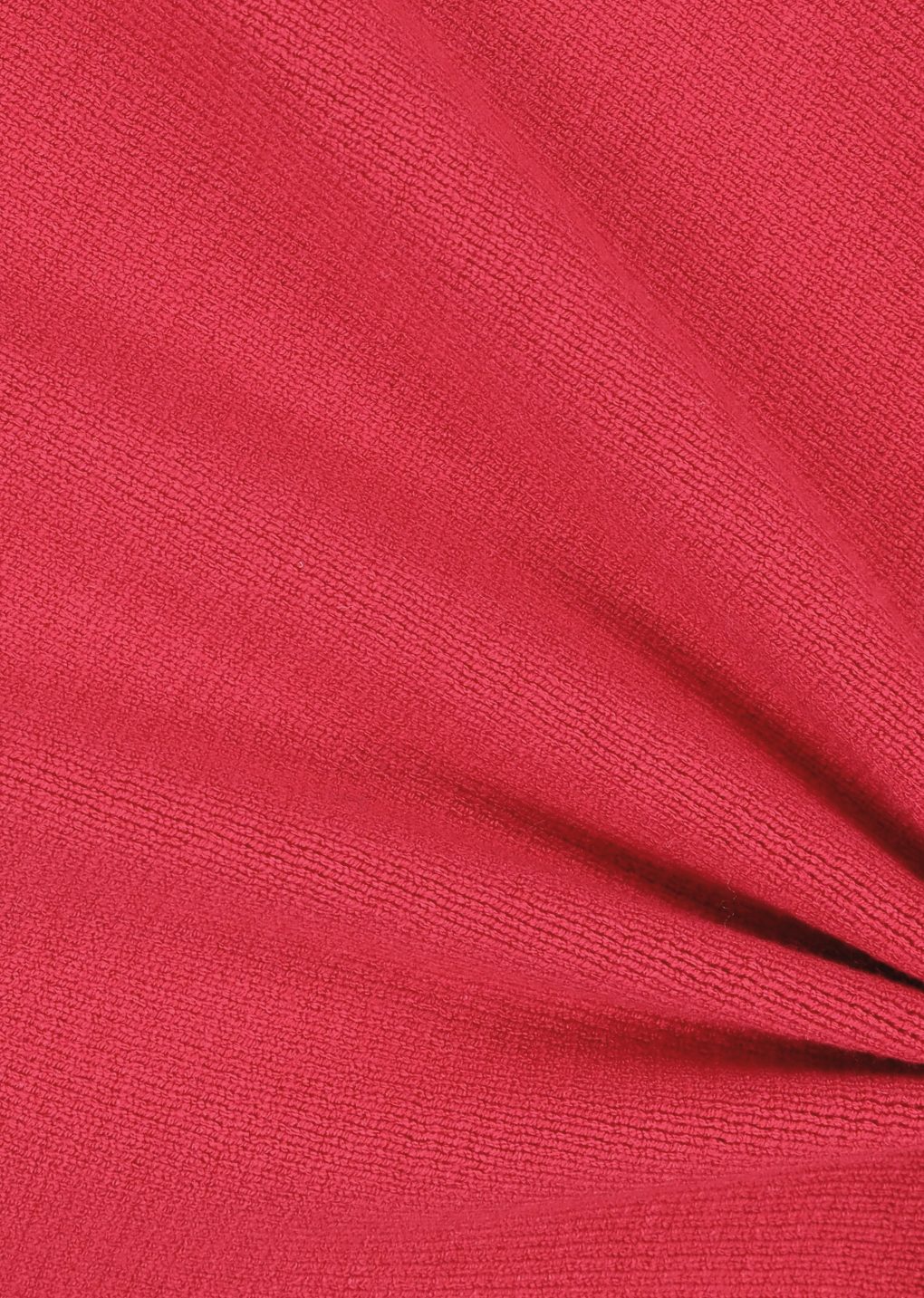 rounded half knit top, red