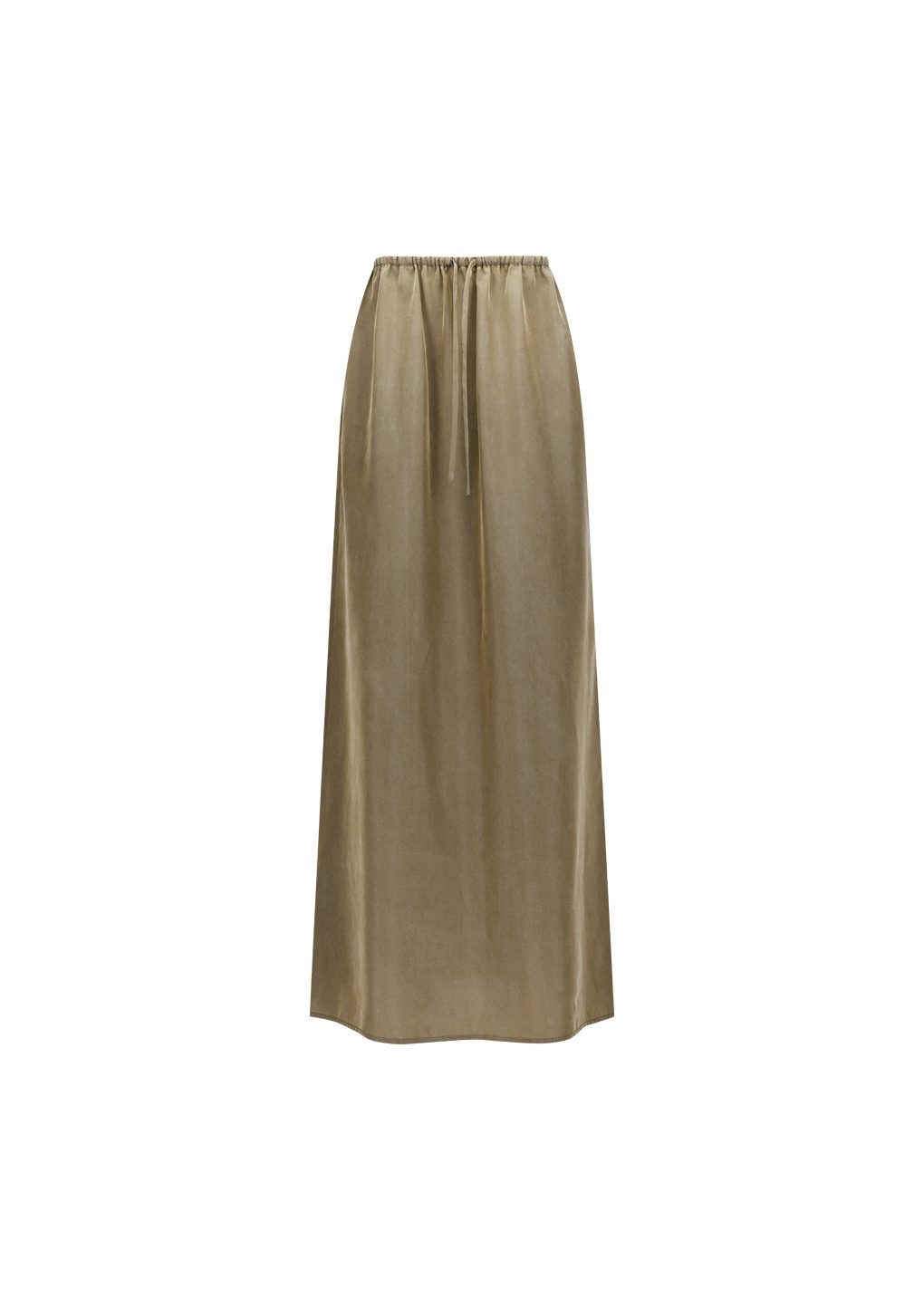 cupro banding skirt, khaki