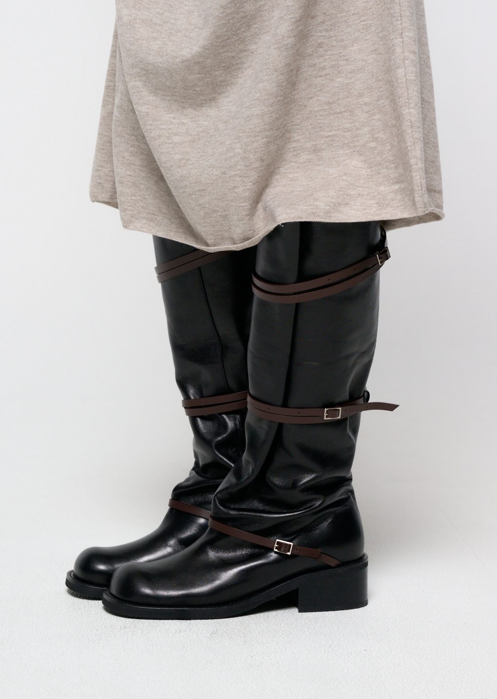 belt long boots, black