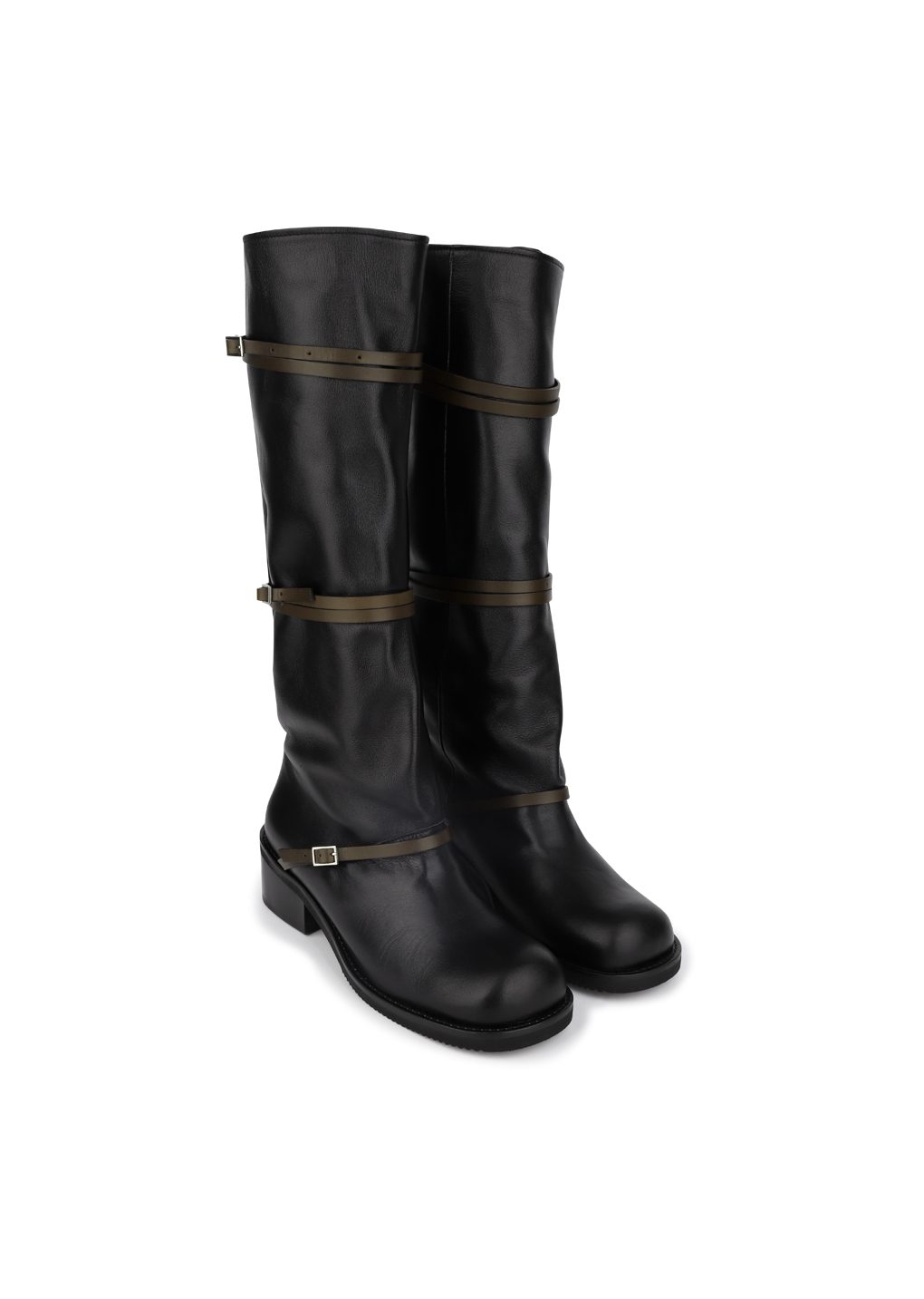 belt long boots, black