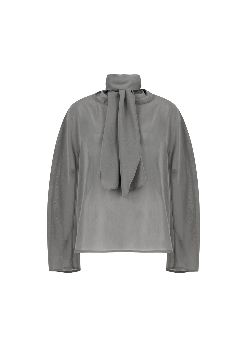 sheer cotton scarf top, grey