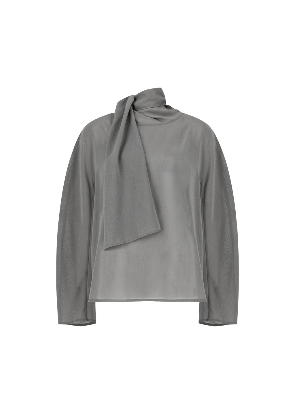 sheer cotton scarf top, grey